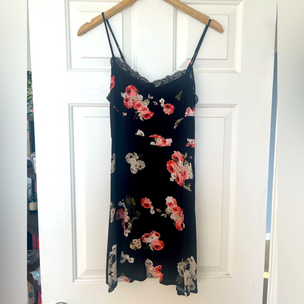 Dark Floral Mini Dress